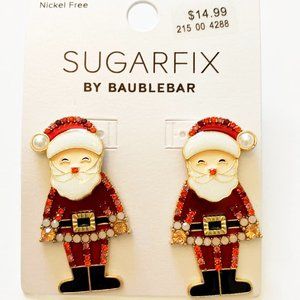 Sugarfix by Baublebar Santa Claus Christmas Holiday Earrings with Rhinestones